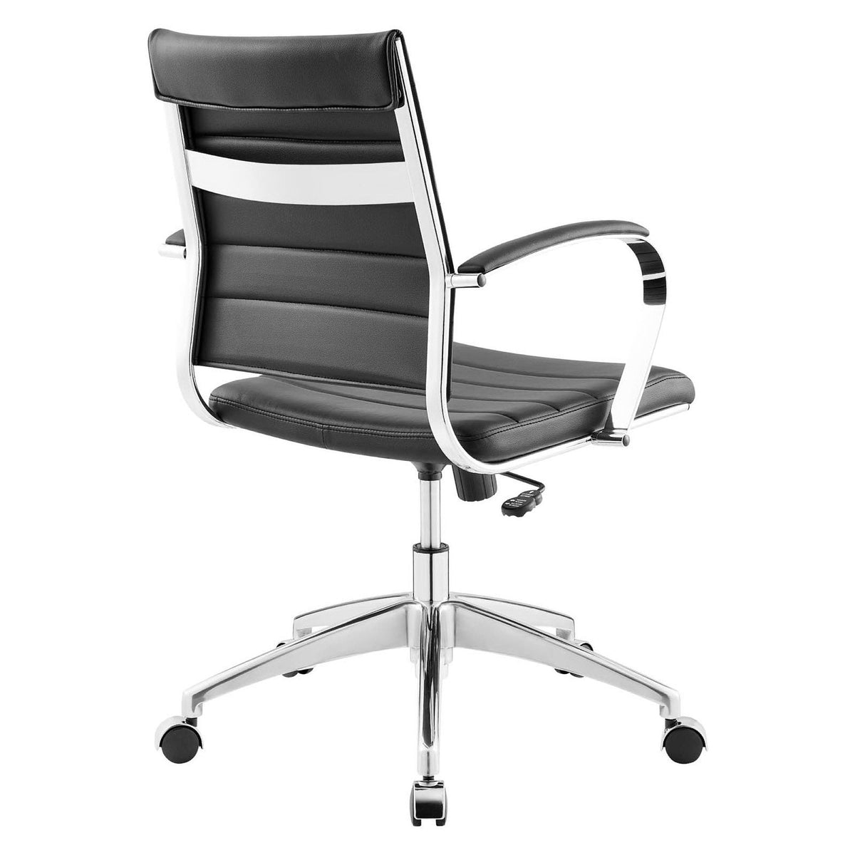 Jive mid back office chair by Modway in black leatherette with chrome frame and caster base on Tampa Home & Garden Store