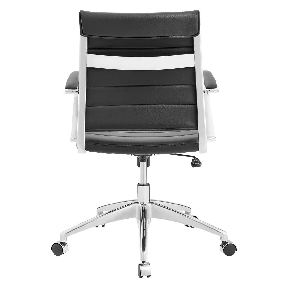 Jive mid back office chair Modway black leather with chrome base and wheels on Tampa Home & Garden Store