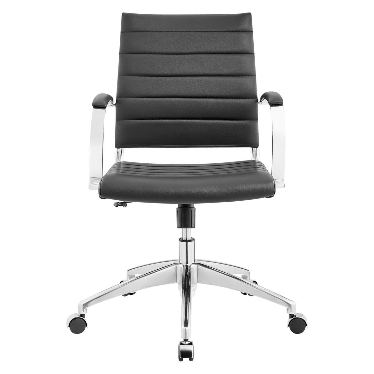 Modway Jive mid back office chair black leather upholstery with chrome base on Tampa Home & Garden Store