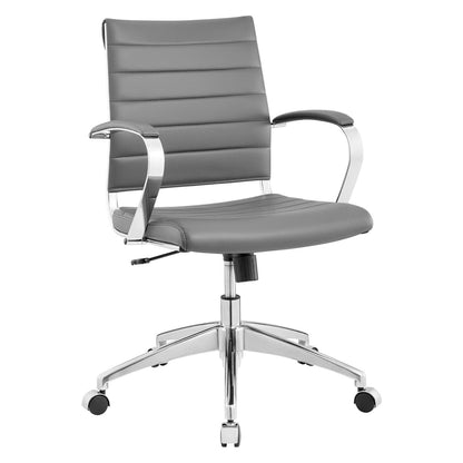 Jive mid back office chair by Modway in gray leather with chrome arms and base on Tampa Home & Garden Store