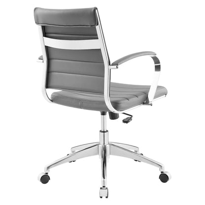 Jive mid-back gray leather office chair by Modway with chrome frame and caster wheels on Tampa Home & Garden Store