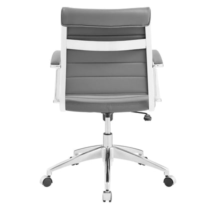 Modway Jive mid-back office chair gray faux-leather with chrome frame and five-star base on Tampa Home & Garden Store