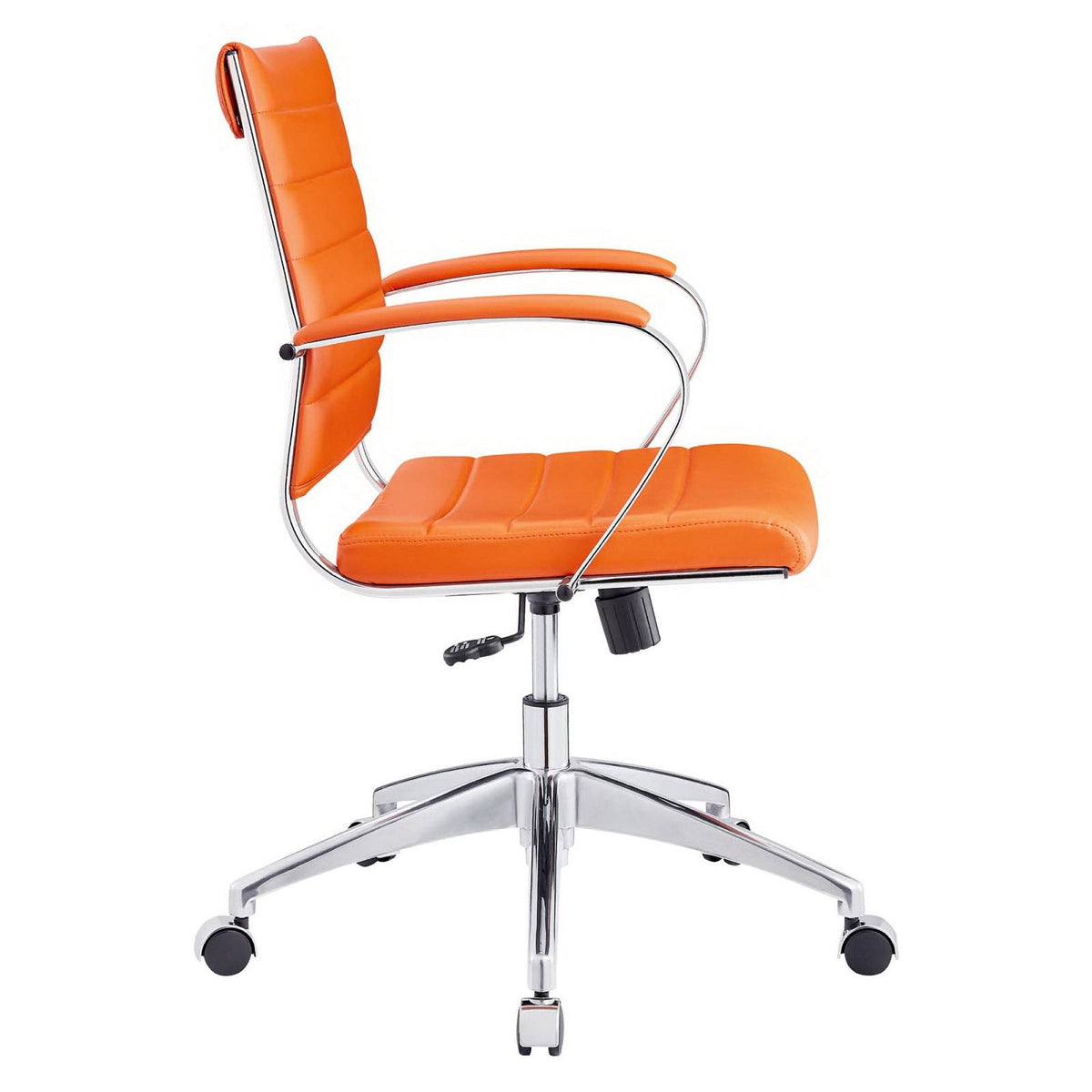 Jive midback office chair by Modway in orange upholstery with chrome frame and 5-star base on Tampa Home & Garden Store