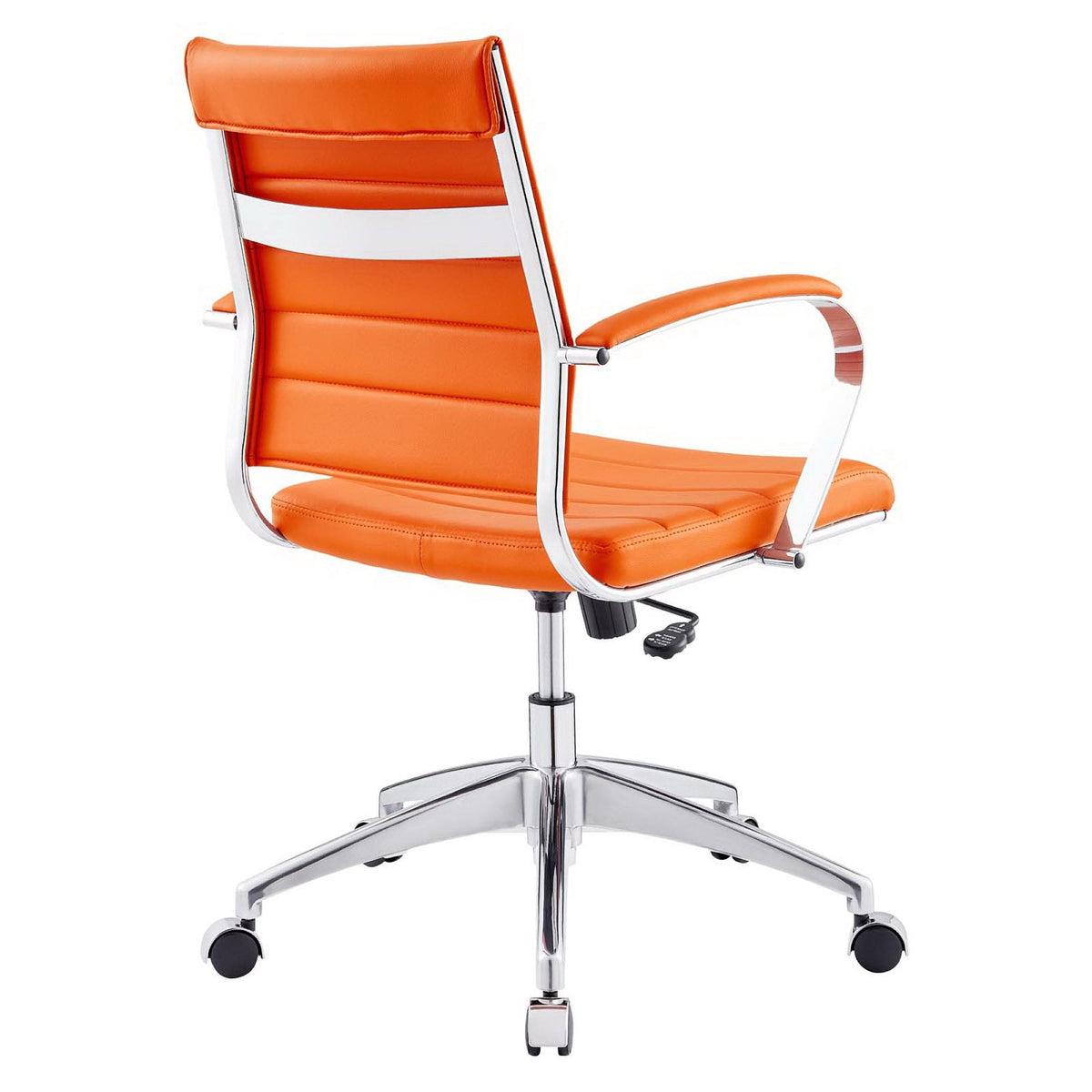Jive Mid Back Office Chair by Modway in orange faux leather with chrome frame on Tampa Home & Garden Store