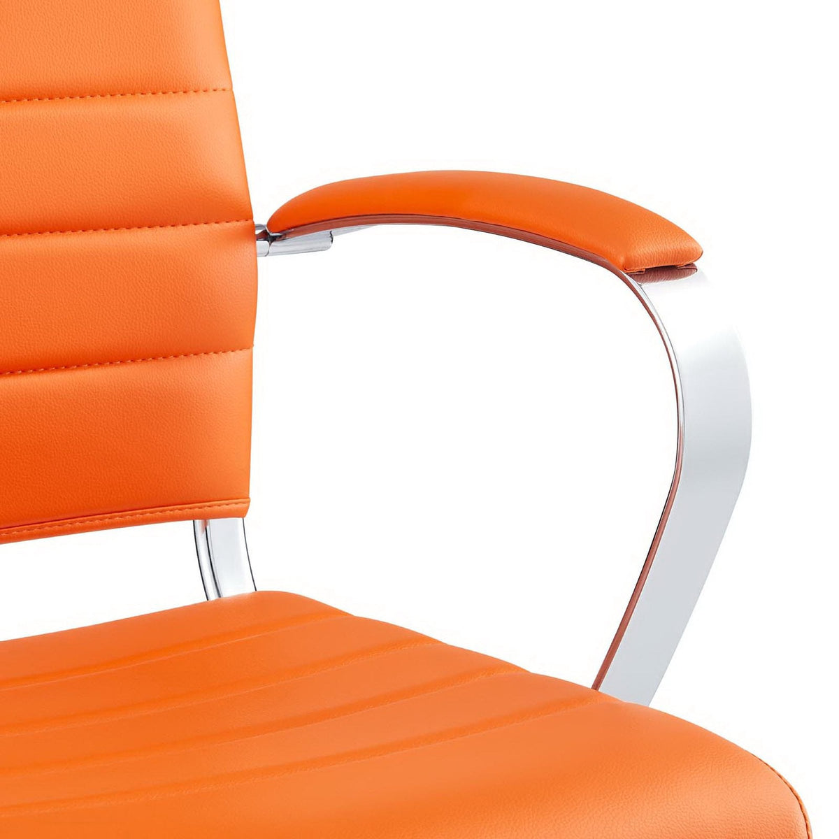 Jive Mid Back Office Chair by Modway orange leatherette seat and chrome frame on Tampa Home & Garden Store
