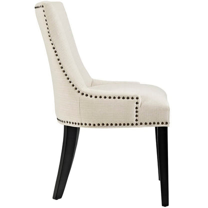 Marquis Fabric Dining Side Chair pair, cream upholstery with nailhead trim and dark legs on Tampa Home & Garden Store