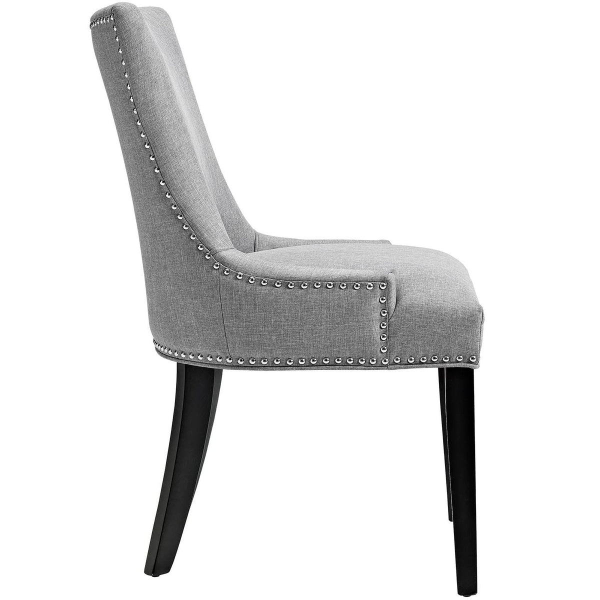 Marquis Fabric Dining Side Chair gray upholstery with nailhead trim by Modway on Tampa Home & Garden Store