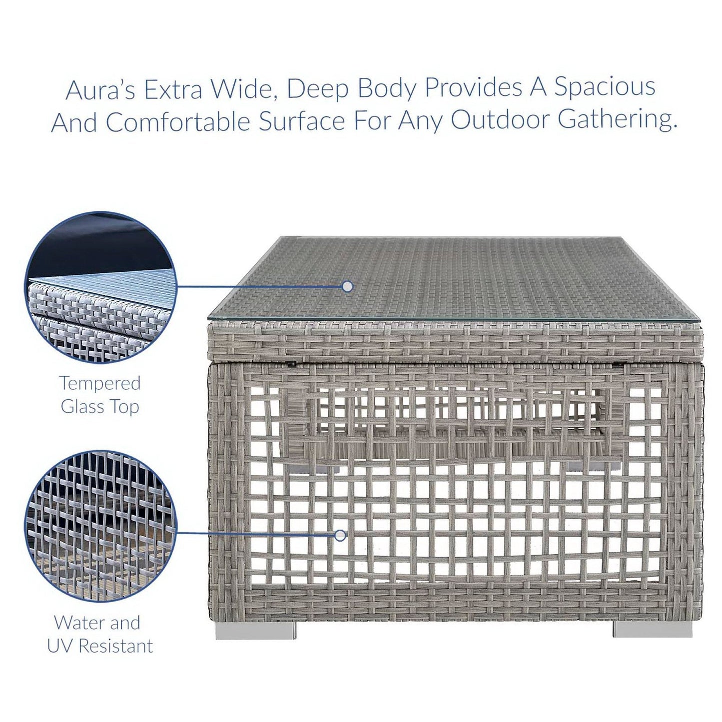 Aura Rattan Outdoor Coffee Table by Modway