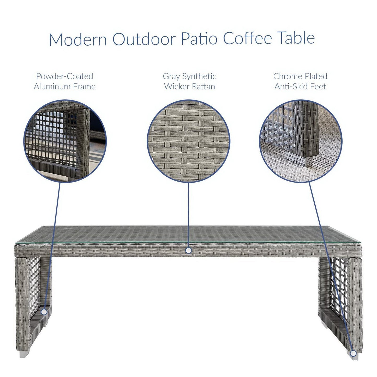 Aura Rattan Outdoor Coffee Table by Modway