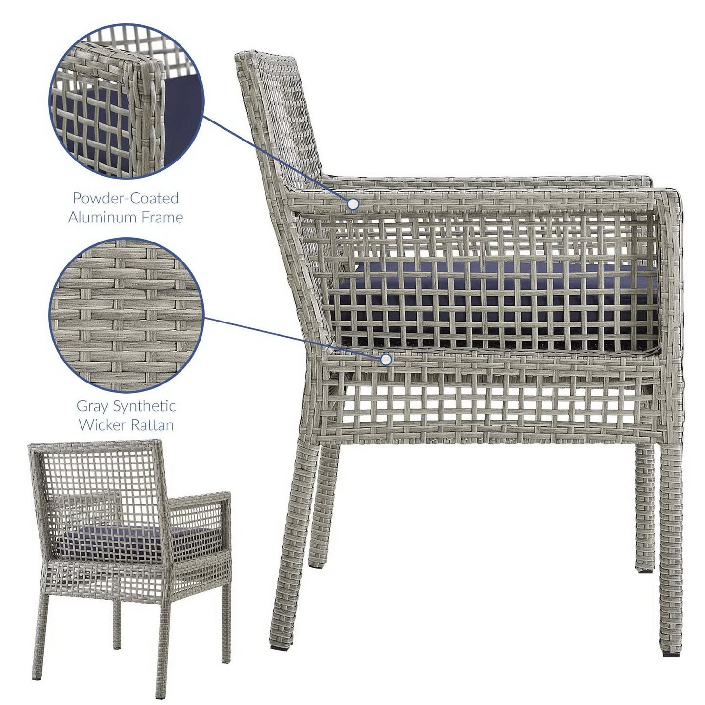 Aura Patio Wicker Dining Armchair by Modway