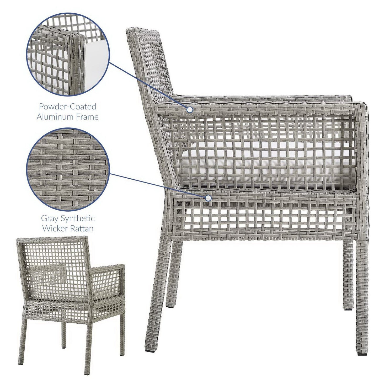 Aura Patio Wicker Dining Armchair by Modway