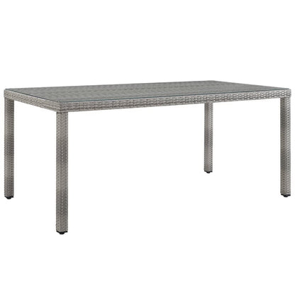 Aura 68 Inch Outdoor Wicker Patio Dining Table