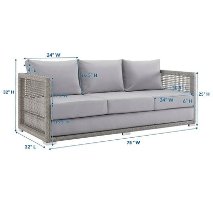 Aura Outdoor Patio Wicker and Rattan Sofa