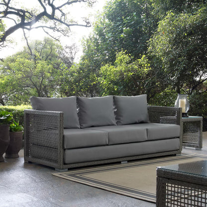 Aura Outdoor Patio Wicker and Rattan Sofa