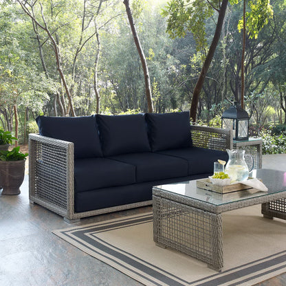 Aura Outdoor Patio Wicker and Rattan Sofa