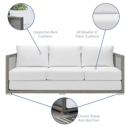Aura Outdoor Patio Wicker and Rattan Sofa