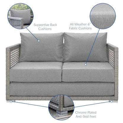 Aura Outdoor Patio Wicker Loveseat For A Yard