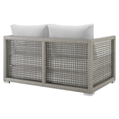 Aura Outdoor Patio Wicker Loveseat For A Yard