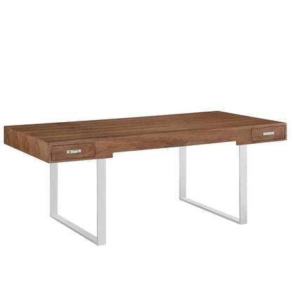 Modway Tinker Desk and Walnut Steel Home Office