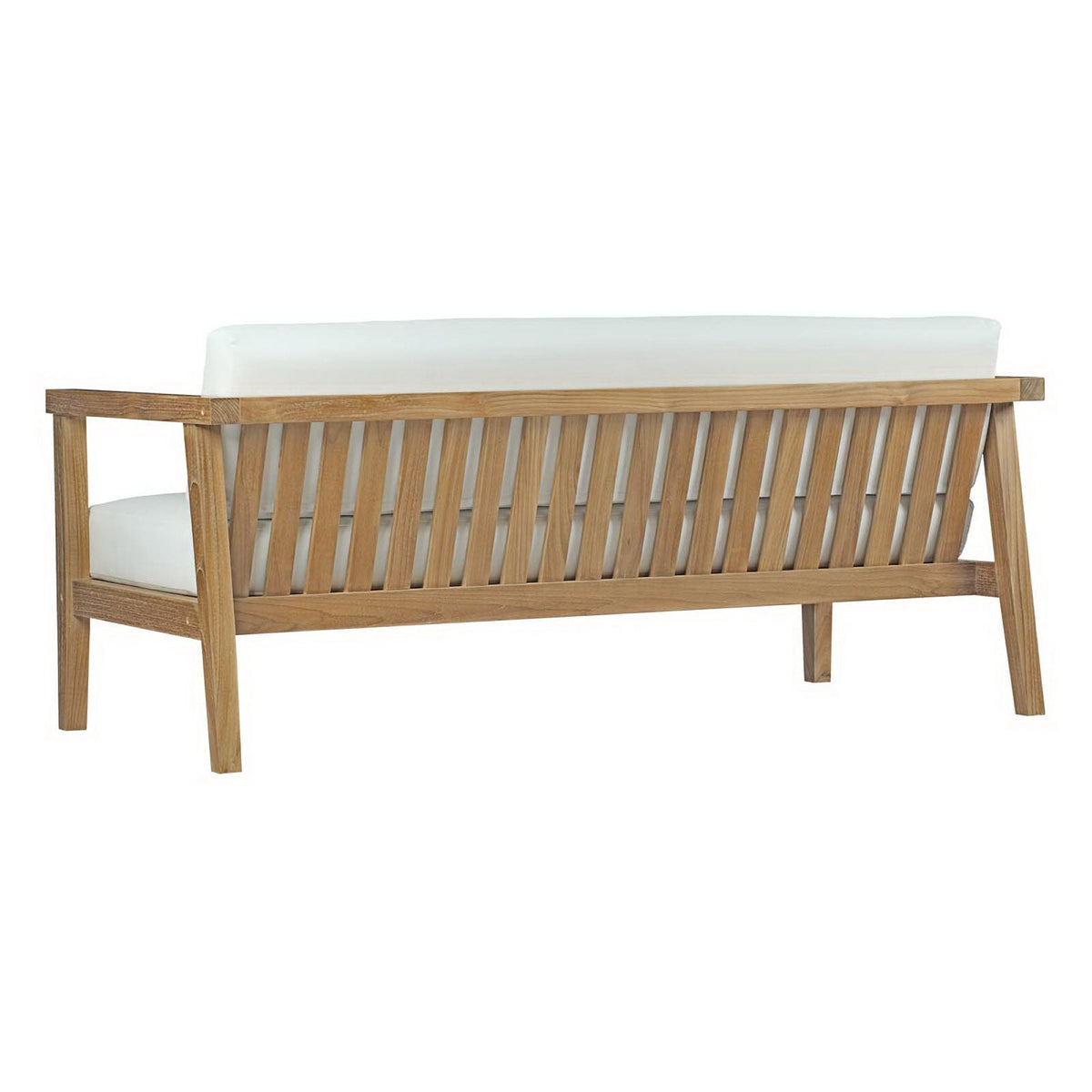 Bayport 4-Piece Outdoor Teak Sofa Set with white cushions on Tampa Home & Garden Store