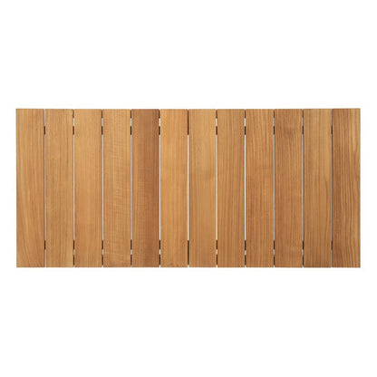 Bayport 4 Piece Outdoor Teak Set vertical natural teak slat panels for patio décor on Tampa Home & Garden Store
