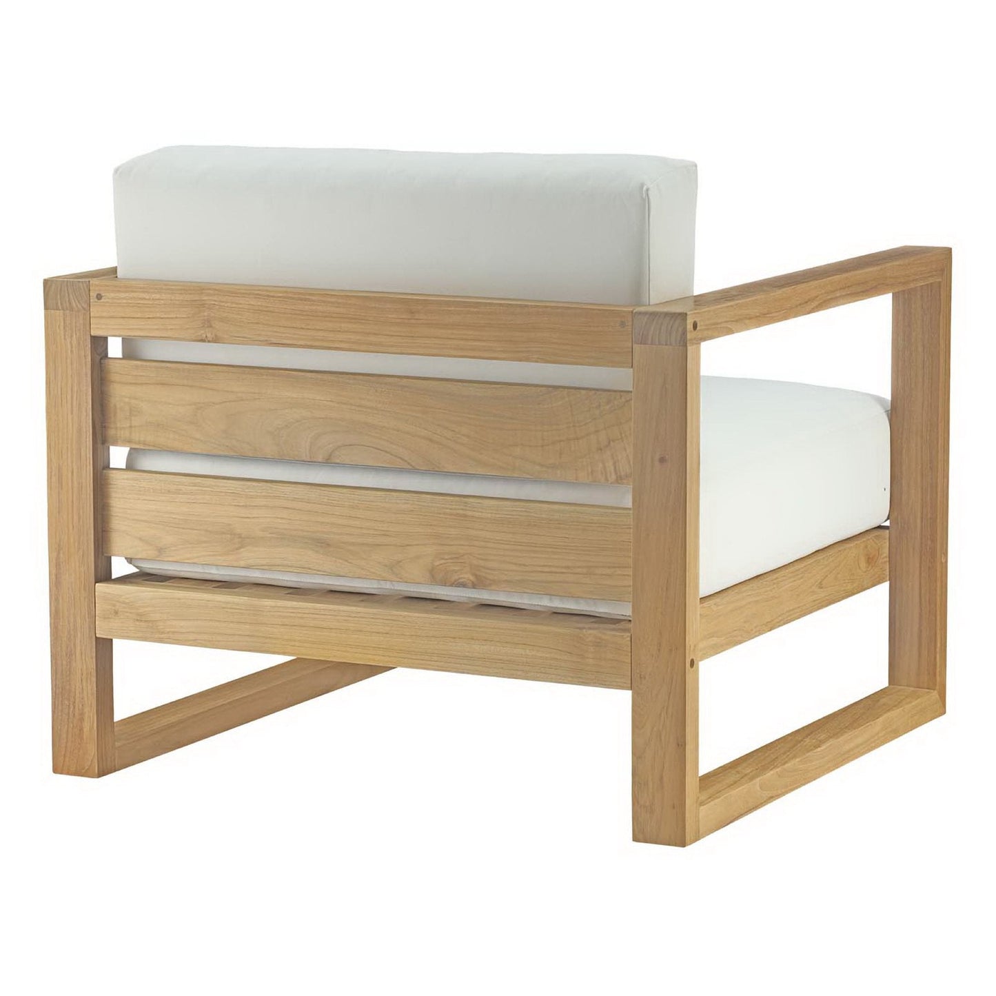 Upland 3-piece outdoor teak set with white cushions on Tampa Home & Garden Store on Tampa Home & Garden Store