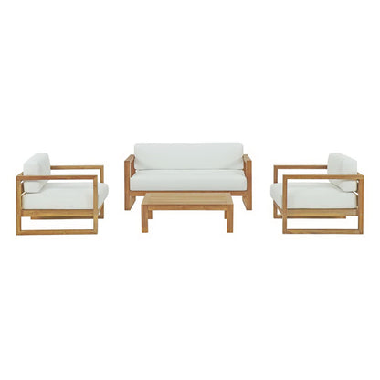 Modway Upland 4 Piece Outdoor Teak Patio Set