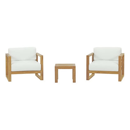 Modway Upland 3 Piece Outdoor Teak and Cushions