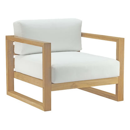 Modway Upland 3 Piece Outdoor Teak and Cushions