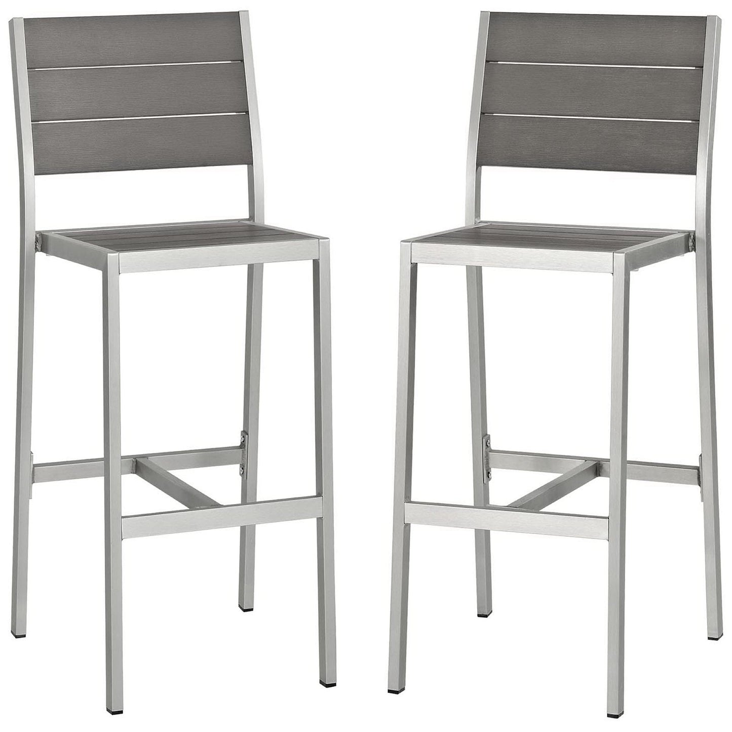 Shore Patio Aluminum Armless Bar Stools Set of 2