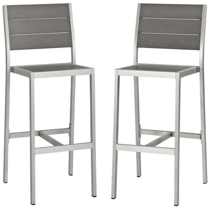 Shore Patio Aluminum Armless Bar Stools Set of 2