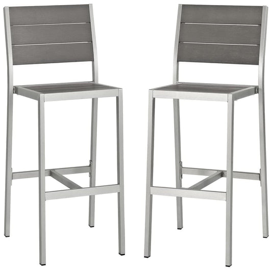 Shore Patio Aluminum Armless Bar Stools Set of 2