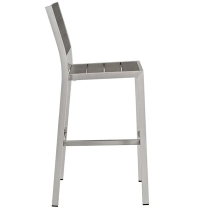 Shore Patio Aluminum Armless Bar Stools Set of 2