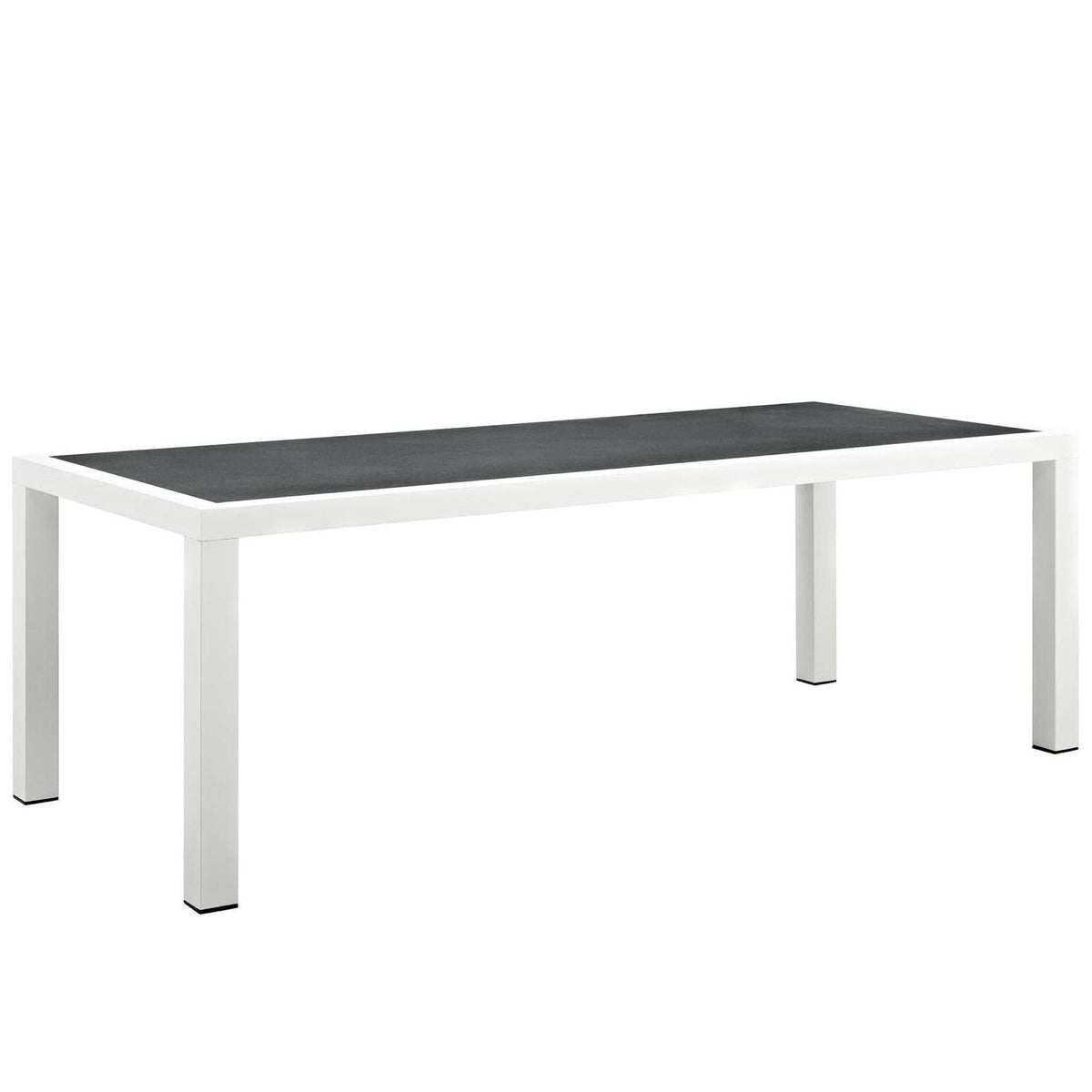 Stance 7-Piece Outdoor Patio Aluminum Dining Set by Modway, white frame with charcoal gray top on Tampa Home & Garden Store
