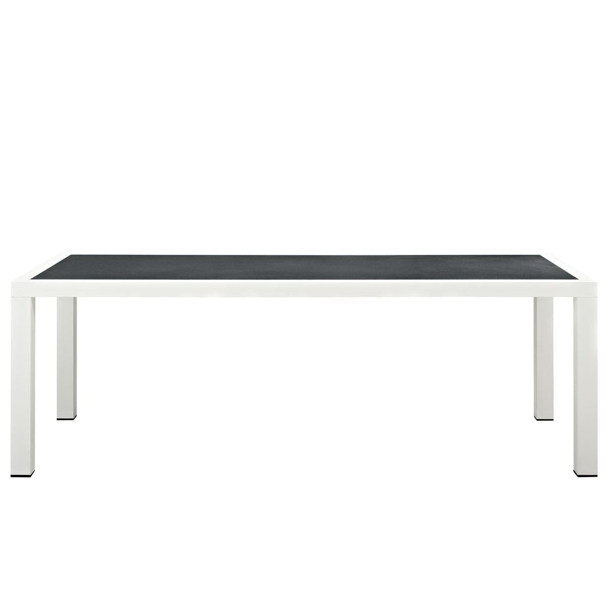 Stance 7 Piece Outdoor Patio Aluminum Dining Set white frame with charcoal tabletop on Tampa Home & Garden Store