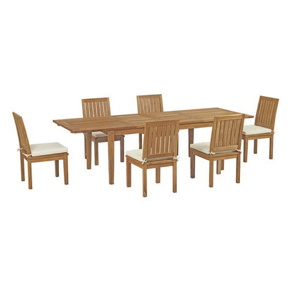 Marina 7 Piece Teak Patio Dining Set by Modway