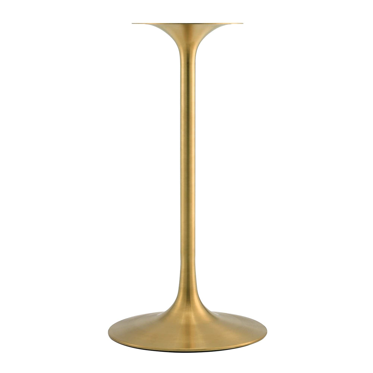 Lippa 28in round wood bar table pedestal base brass finish with flared base and top edge on Tampa Home & Garden Store