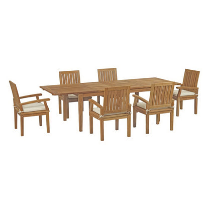 Marina 7 Piece Solid Teak Patio Dining Set