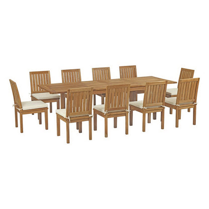 Modway Marina 11 Piece Outdoor Teak Dining Set