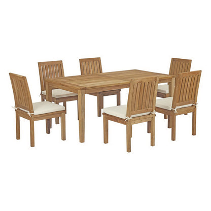 Modway 7 Piece Teak Outdoor Patio Dining Set