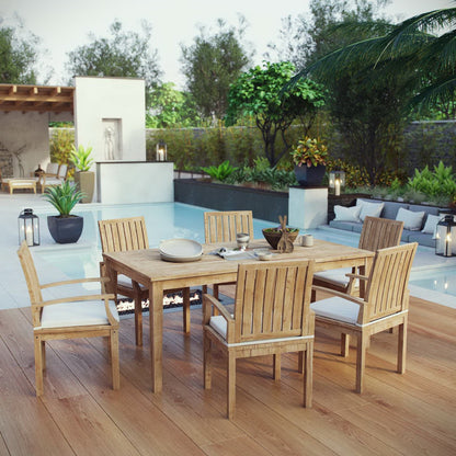 Modway Marina 7 Piece Outdoor Teak Dining Set