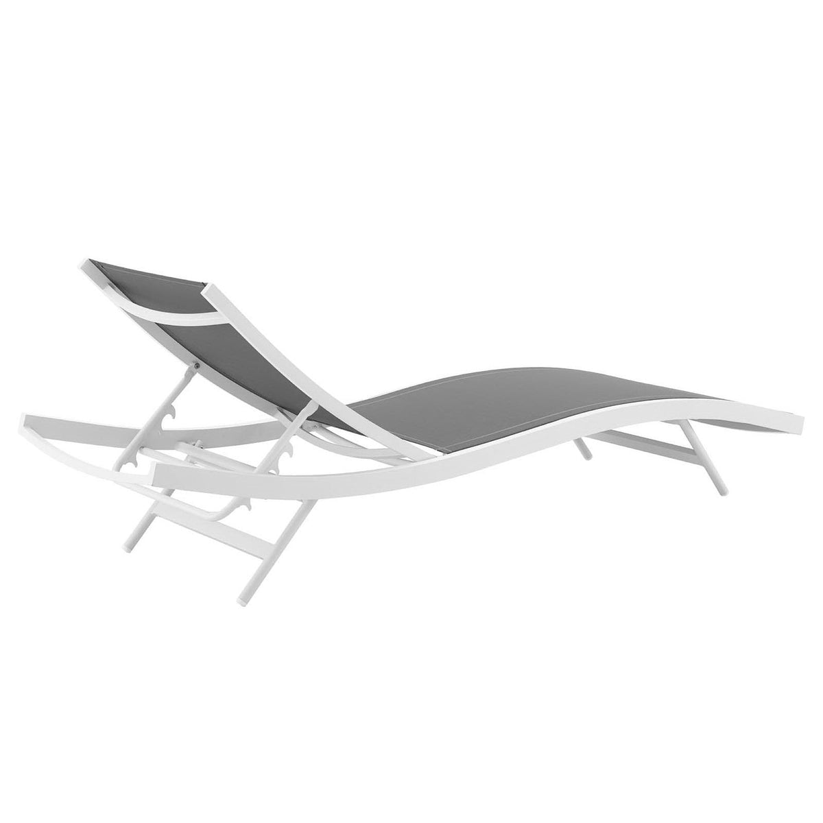 Glimpse outdoor patio mesh chaise lounge chair by Modway, white frame with gray mesh seating on Tampa Home & Garden Store