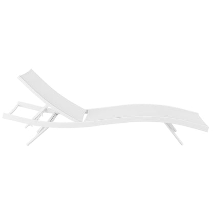 Glimpse outdoor mesh chaise lounge chair white metal frame Modway on Tampa Home & Garden Store