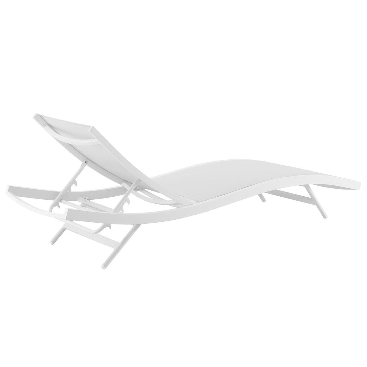 Glimpse outdoor mesh chaise lounge chair white curved metal frame by Modway on Tampa Home & Garden Store