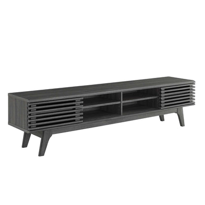 Render 70" Entertainment Center TV Stand by Modway in dark wood with slatted sides on Tampa Home & Garden Store