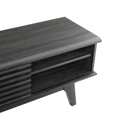 Render 70in Entertainment Center TV Stand by Modway in dark wood grain with slatted sides on Tampa Home & Garden Store