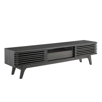 Render TV Stand by Modway, dark wood finish with slatted side panels and tapered legs on Tampa Home & Garden Store