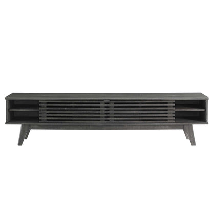 Render TV Stand by Modway in dark wood finish with slatted front and open shelves on Tampa Home & Garden Store