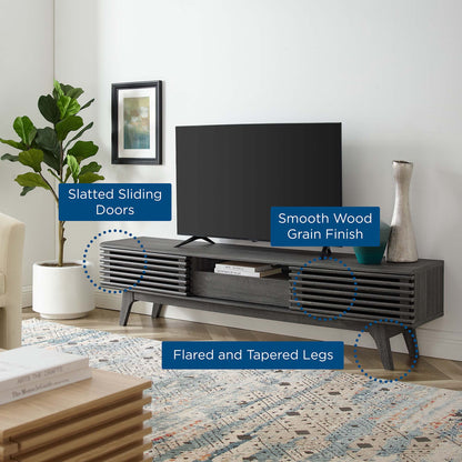 Render TV Stand by Modway with slatted sliding doors in dark wood grain finish on Tampa Home & Garden Store