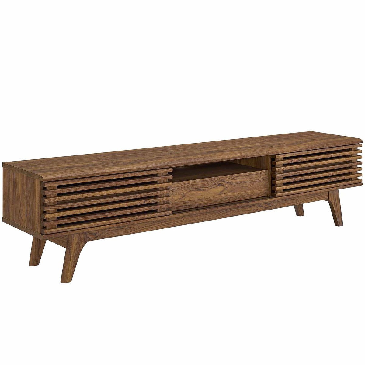 Render TV stand by Modway, wooden low-profile console with slatted panels on Tampa Home & Garden Store